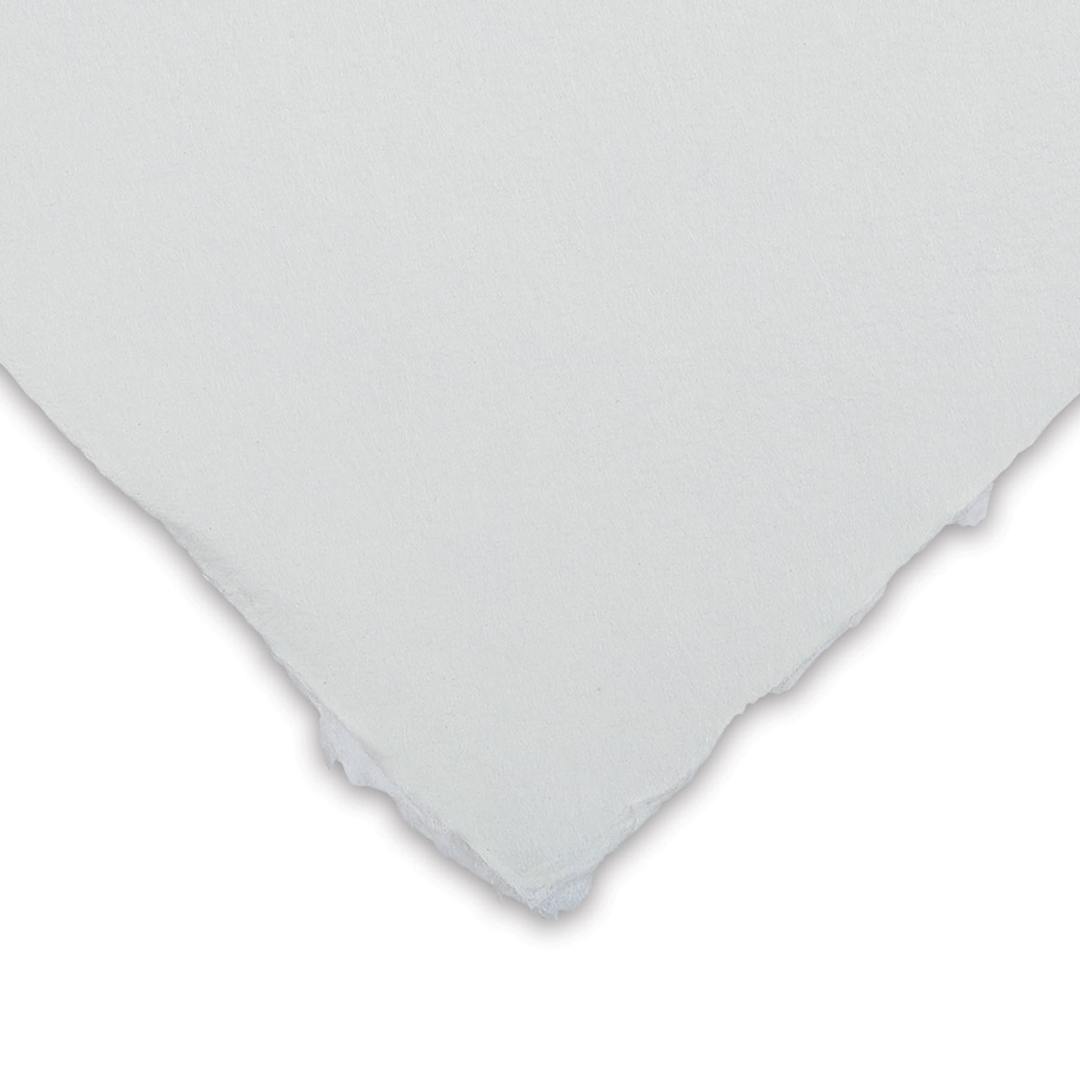 Open in modal - Awagami Shiramine Select Paper - Closeup of corner of Paper to show color and texture