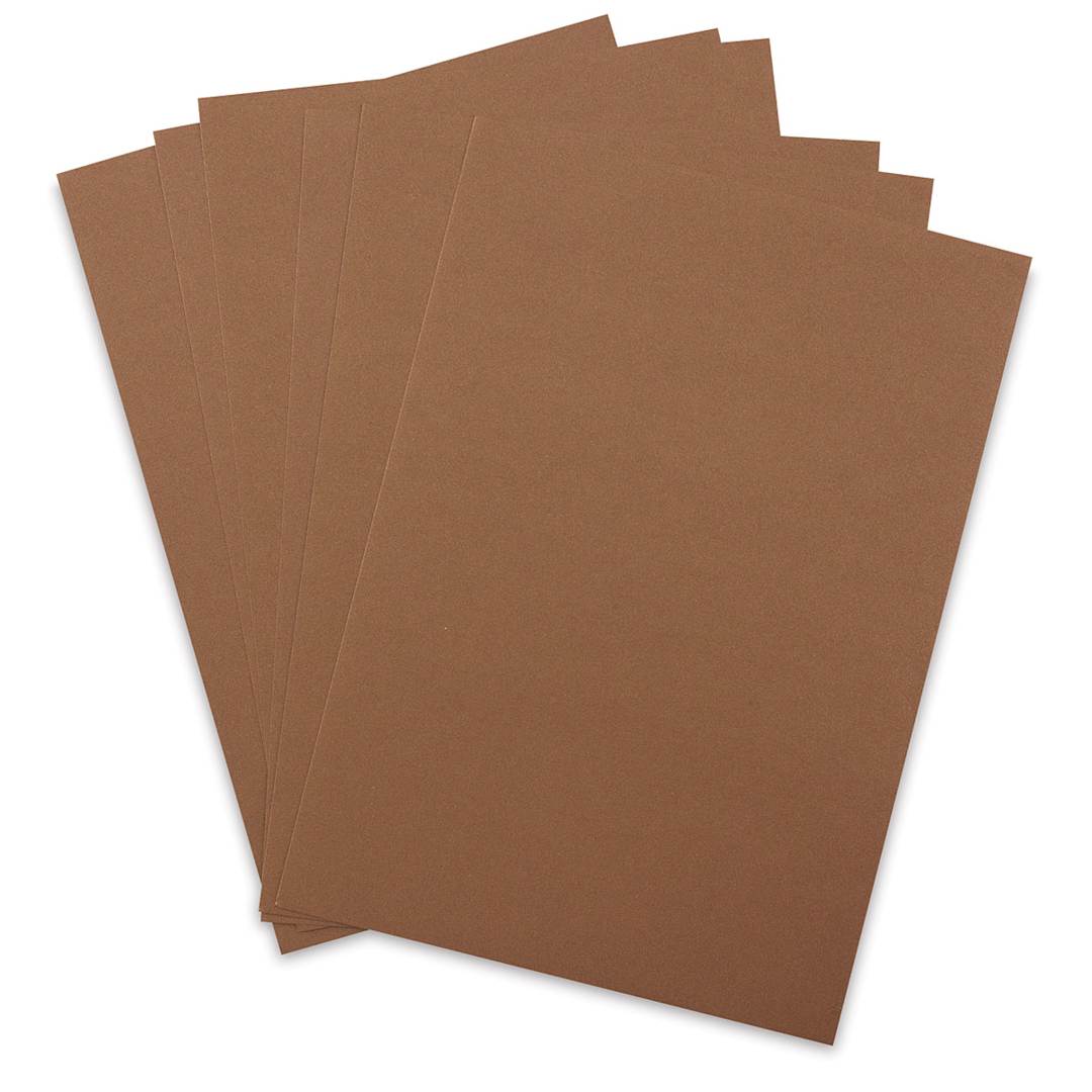 Open in modal - Fabriano Cocktail Paper - Several sheets of Cuba Libre color shown fanned