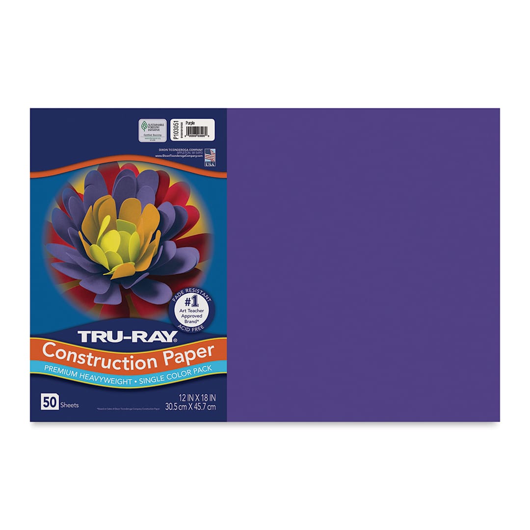 Open in modal - Pacon Tru-Ray Construction Paper - 12" x 18", Purple, 50 Sheets