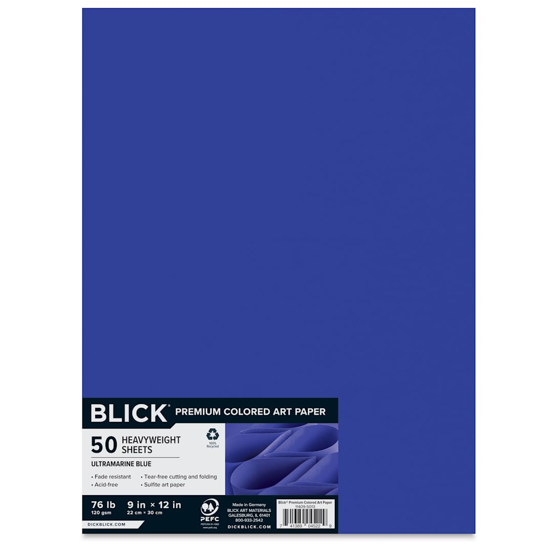 Open in modal - Blick Premium Colored Art Paper - 9" x 12", Blue, 50 Sheets