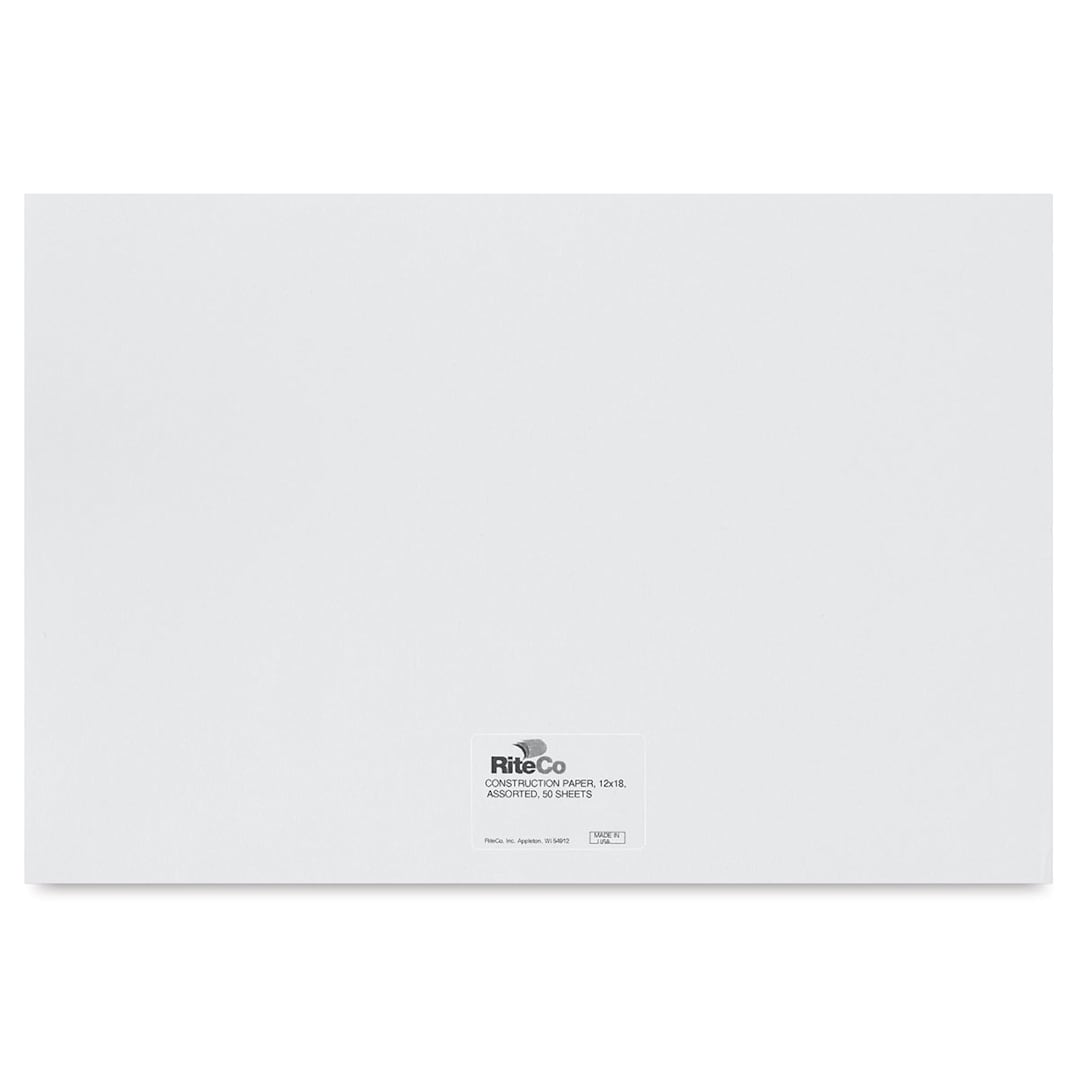 Open in modal - RiteCo Construction Paper - Bright White, 12" x 18", 50 Sheets