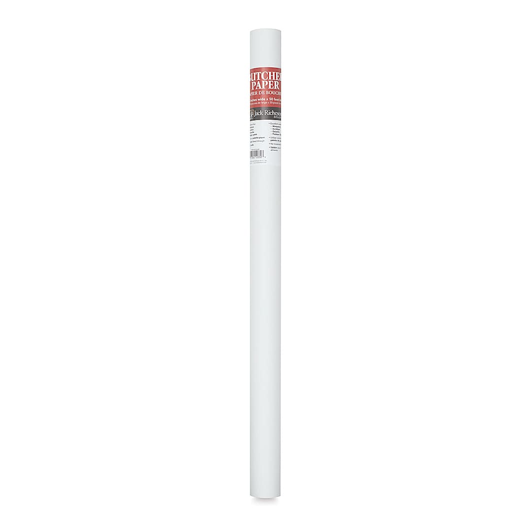 Open in modal - Richeson Butcher Paper - White roll of paper upright with label
