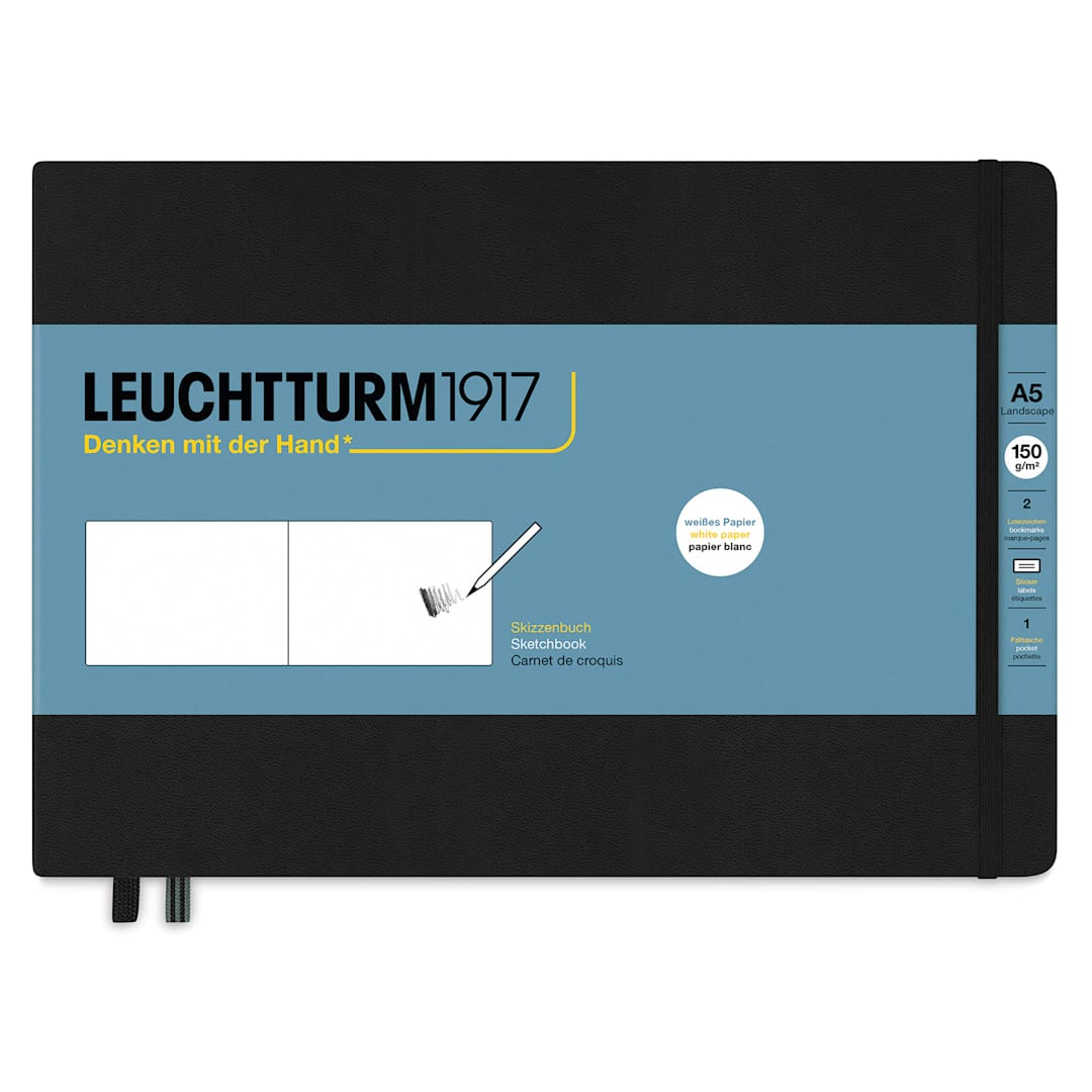Open in modal - Leuchtturm1917 Sketchbook - Black, 5-3/4" x 8-1/4"