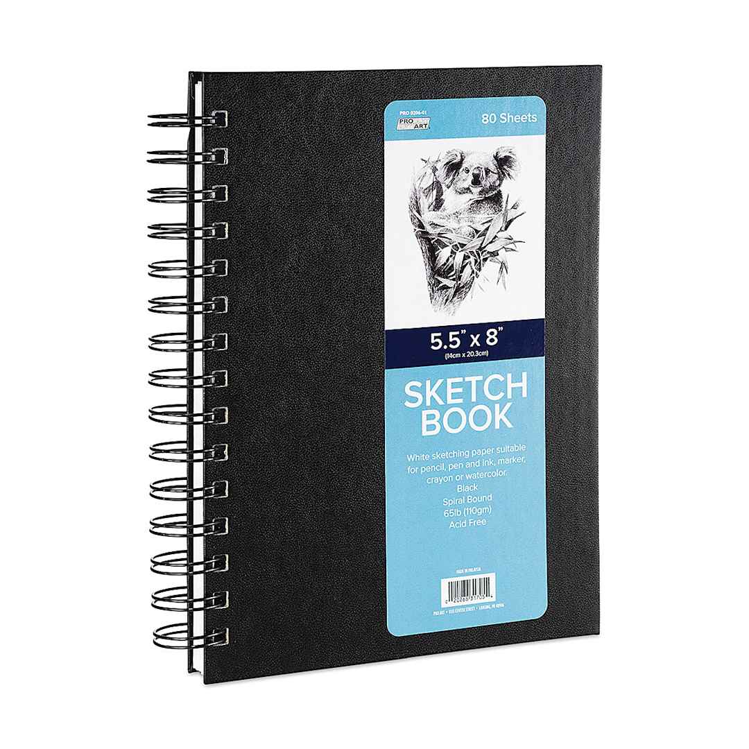 Open in modal - ProArt Spiral Bound Sketchbook - 8" x 5.5", 80 sheets