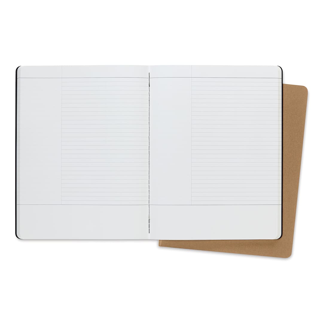 Open in modal - Moleskine Subject Cahier Journals - 2 Journals shown with one open showing lined pages