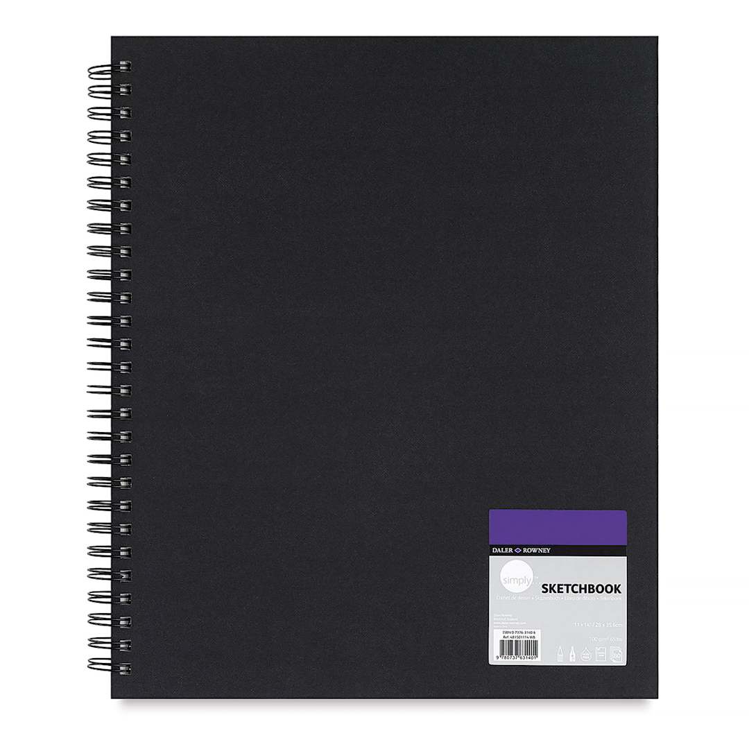 Open in modal - Daler-Rowney Simply Sketchbook - 14" x 11", Soft White, Wirebound, 80 Sheets