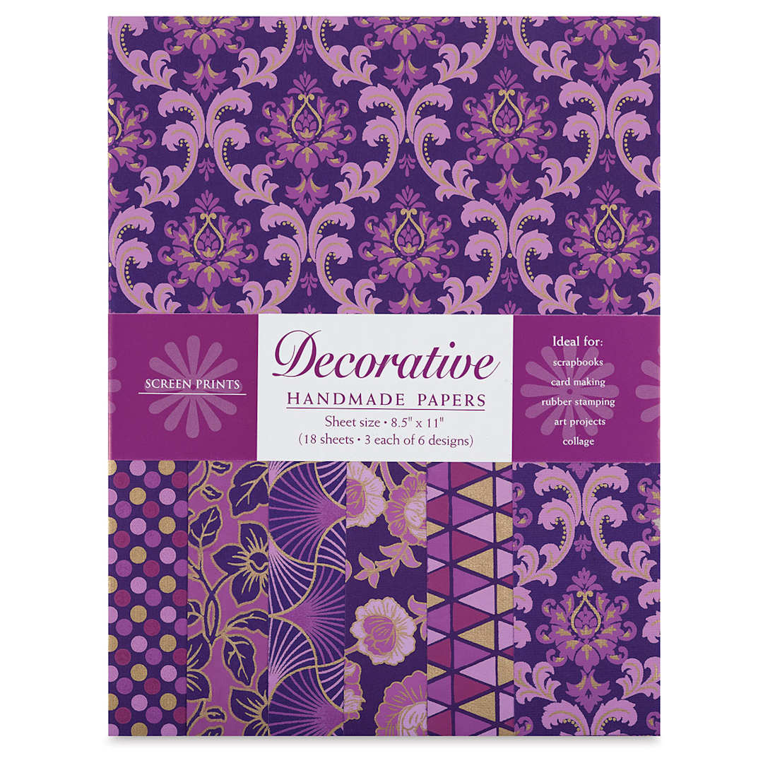 Open in modal - Decorative Paper Screen Print Assortment Packs - Purple and Violet shown