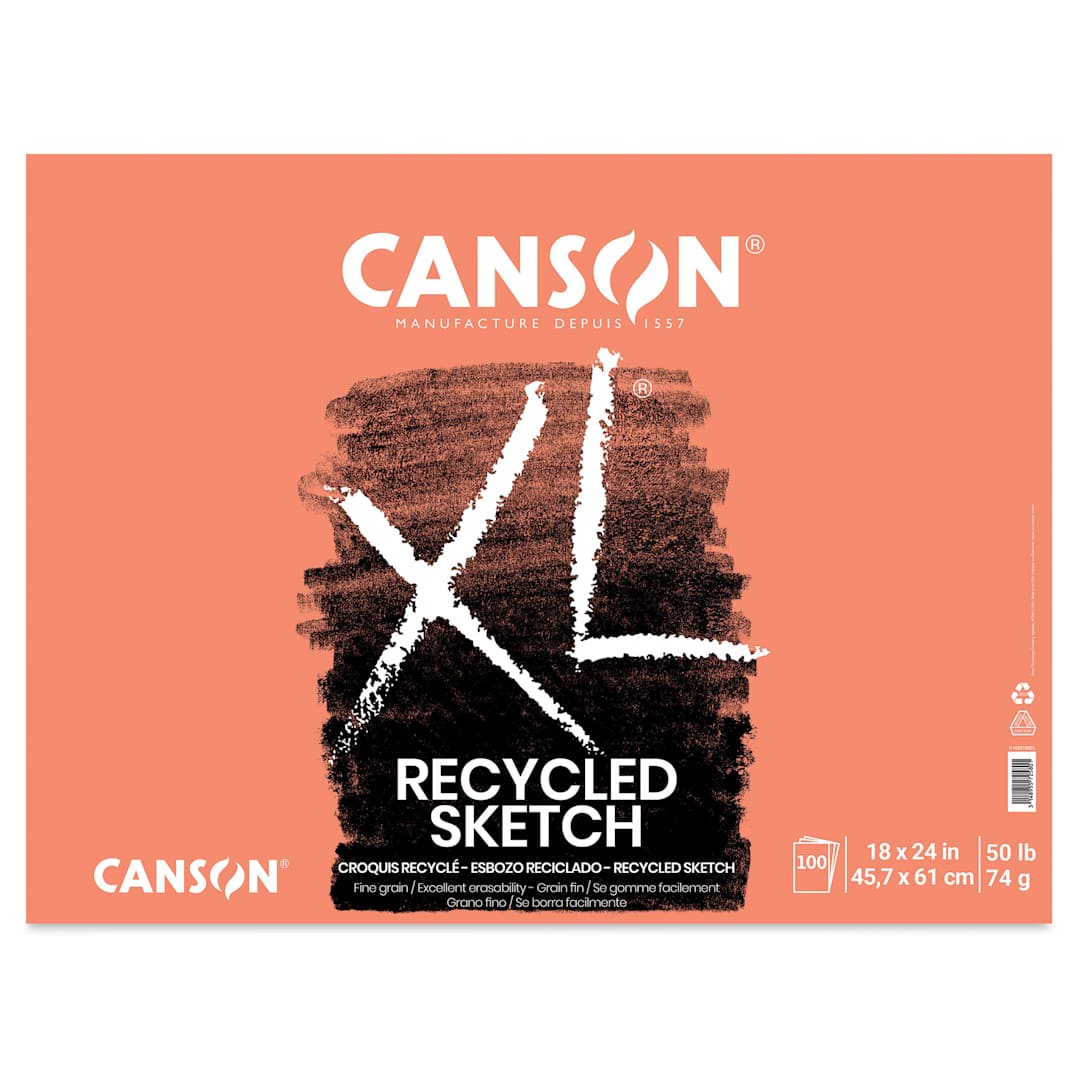 Open in modal - Canson XL Recycled Sketch Pad - 18" x 24", Fold-over, 100 Sheets