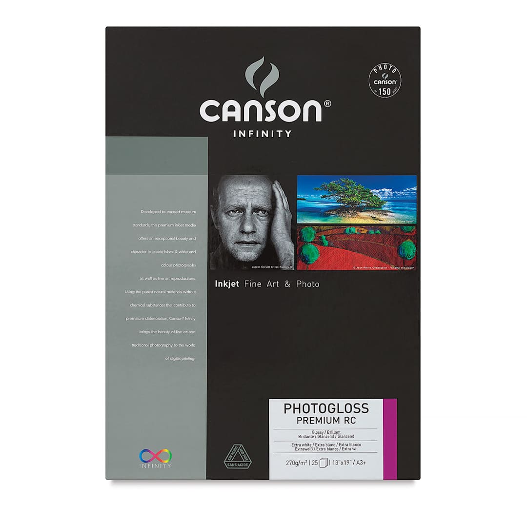 Open in modal - Canson Infinity PhotoGloss Art Papers - 13" x 19" (A3+), Premium Resin Coated, Pkg of 25