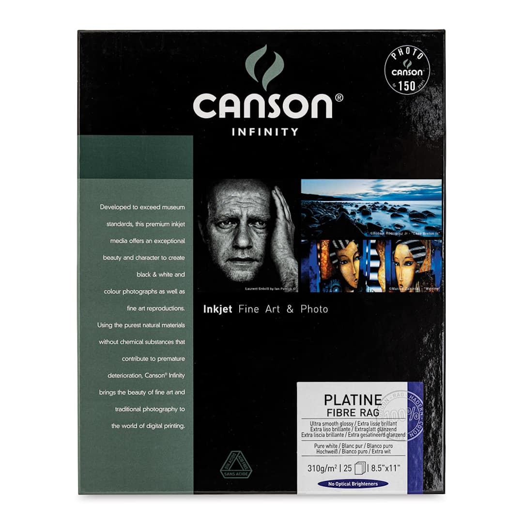 Open in modal - Canson Platine Fibre Rag Pack - 8-1/2" x 11", Pkg of 25