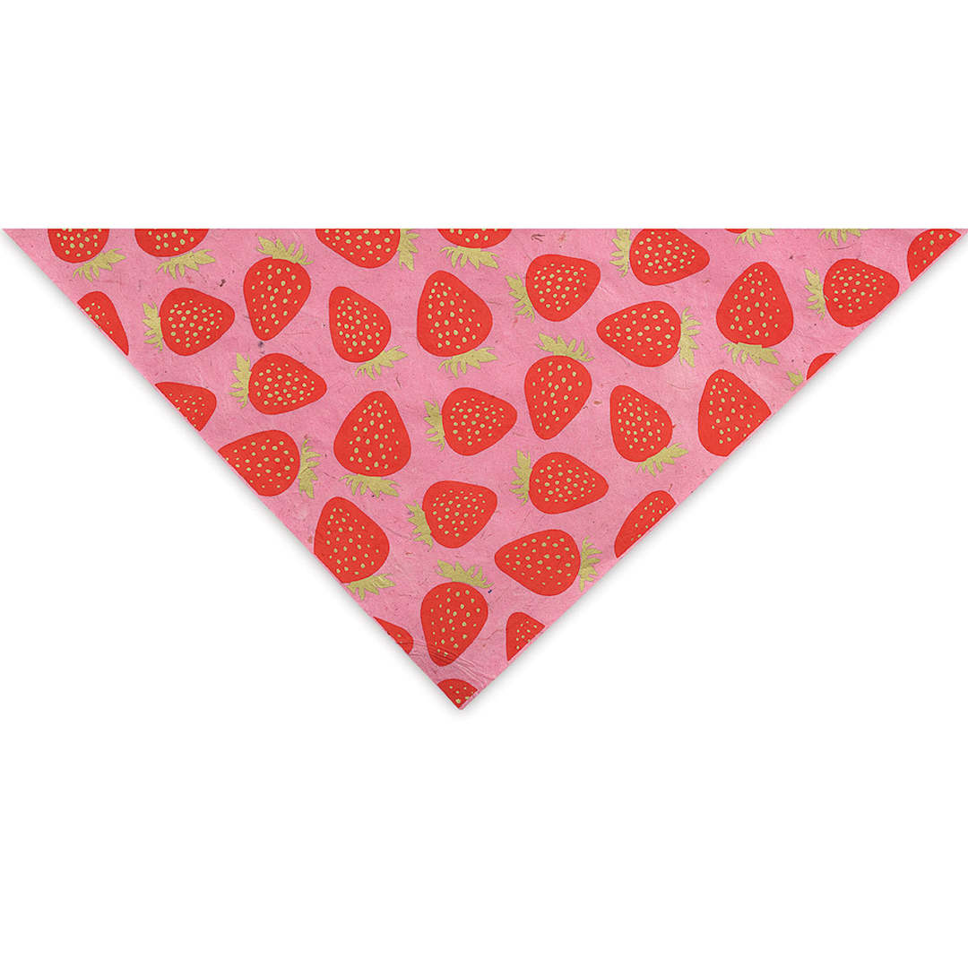 Open in modal - Strawberry Print Lokta Paper - Pink, 20" x 30" (corner)