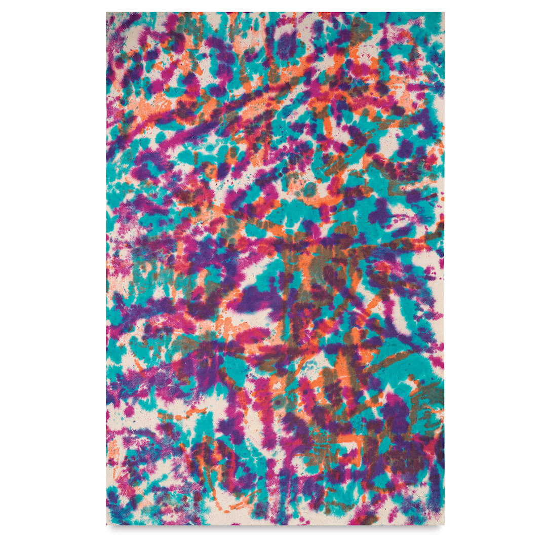 Open in modal - Screenprinted Lokta Paper - Tie Dye, Multicolor, 20'' x 30''
