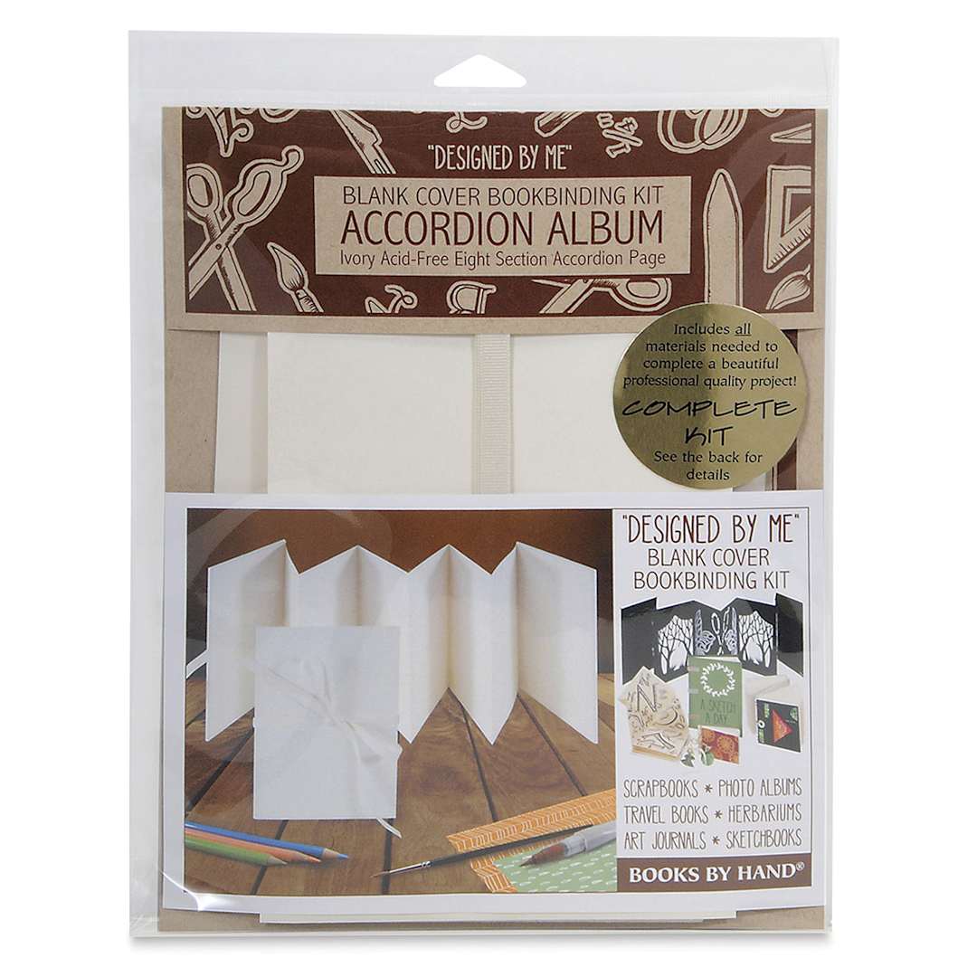 Open in modal - Books by Hand ''Designed by Me'' Blank Cover - Front of package of Accordion Album with Ivory Pages