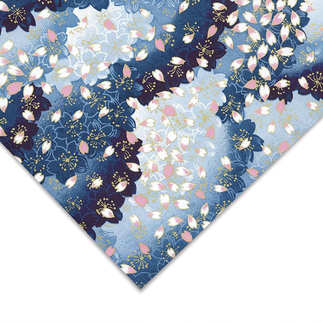 Open in modal - Aitoh Japanese Decorative Paper - Flower Petals, Pink/White/Blue, 25" x 18-1/2"
