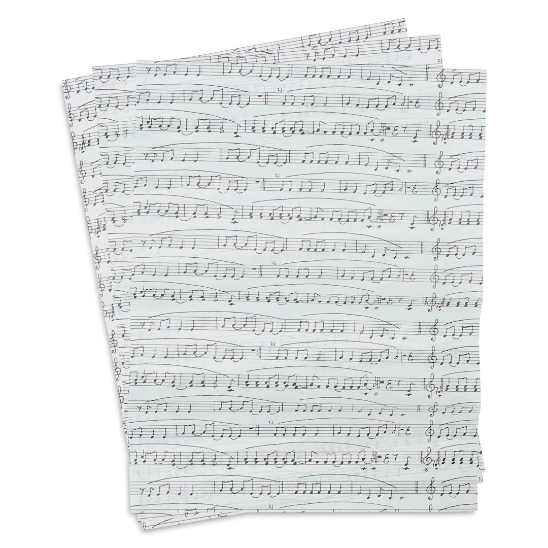 Open in modal - DecoPatch Decorative Papers - Music Notes, Pkg of 3, 12" x 16"