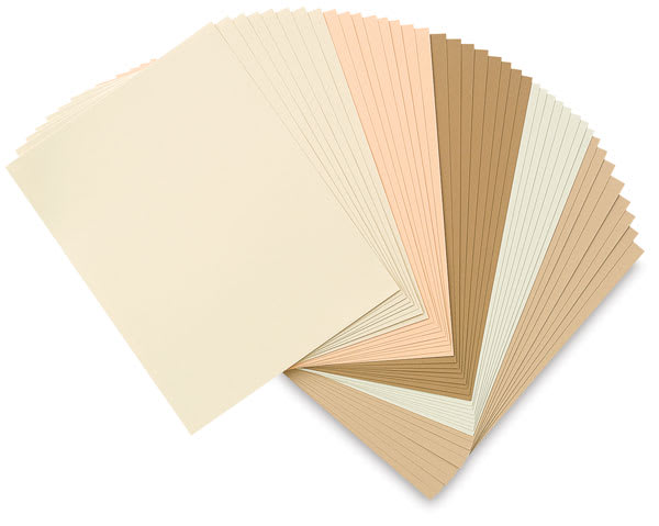 Open in modal - Hygloss Earth Tag Paper - Assorted colors of 40 Sheets of package shown in fan 