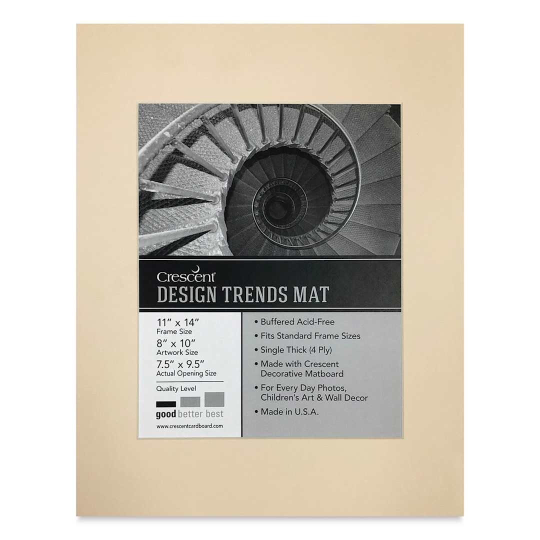Open in modal - Crescent Pre-Cut Mat - Antique Buff, 11" x 14" (7-1/2" x 9-1/2" Opening)