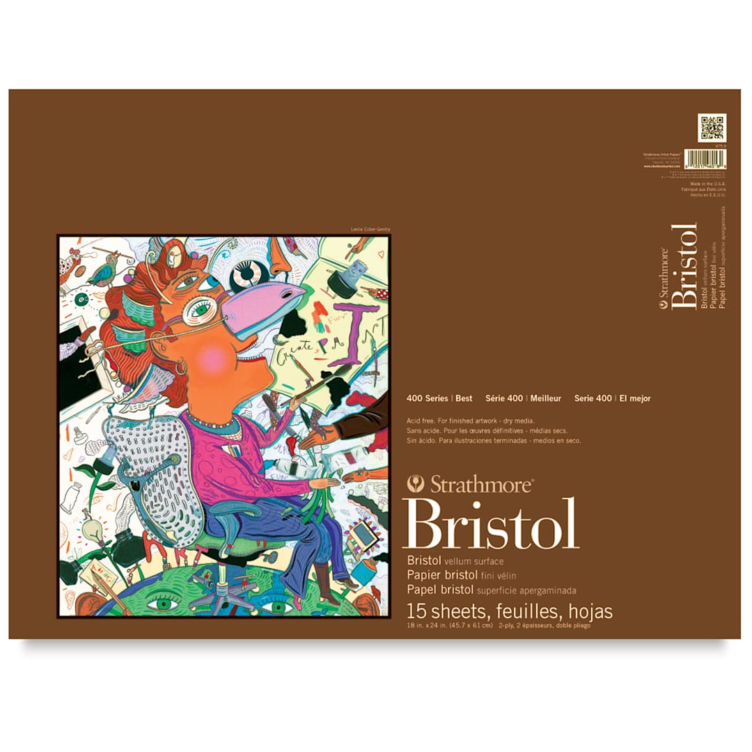 Open in modal - Strathmore Bristol Pad - 18" x 24", Vellum, front of the pad