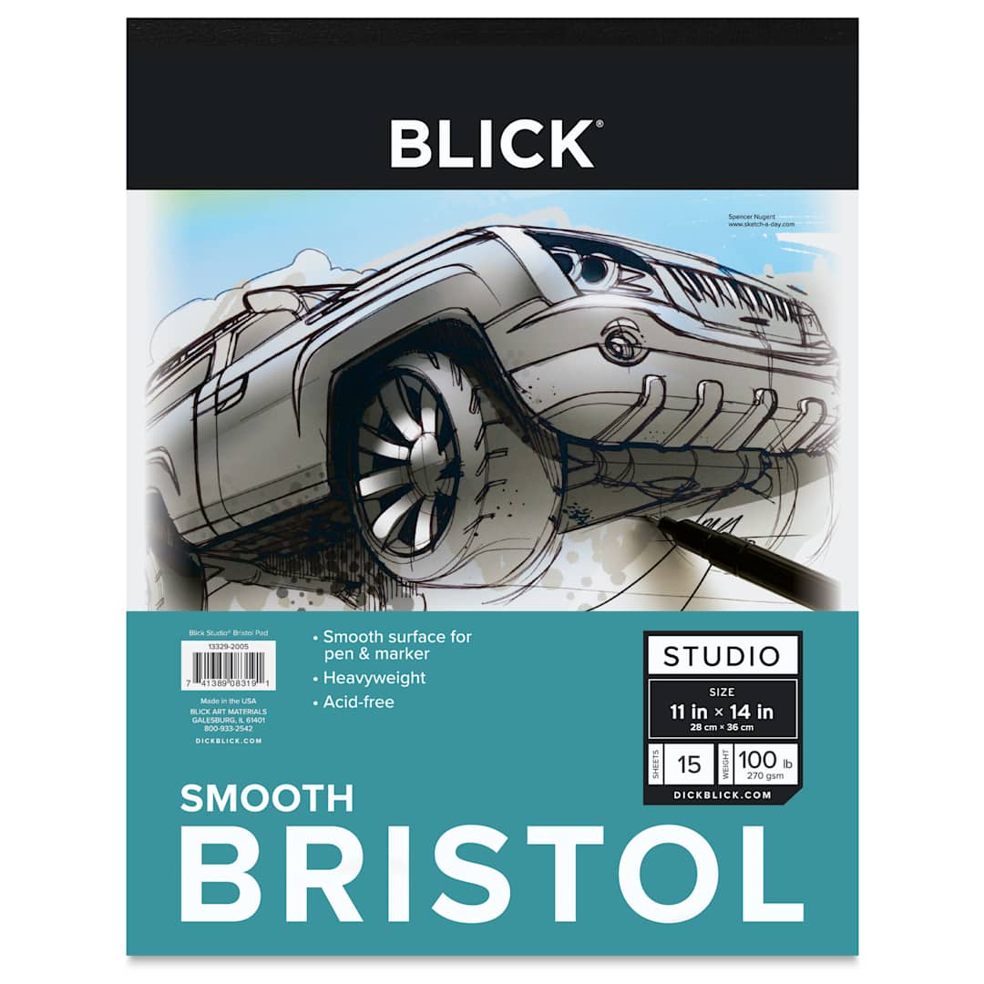 Open in modal - Blick Bristol Pad - 11" x 14", Smooth, 15 Sheets, front cover