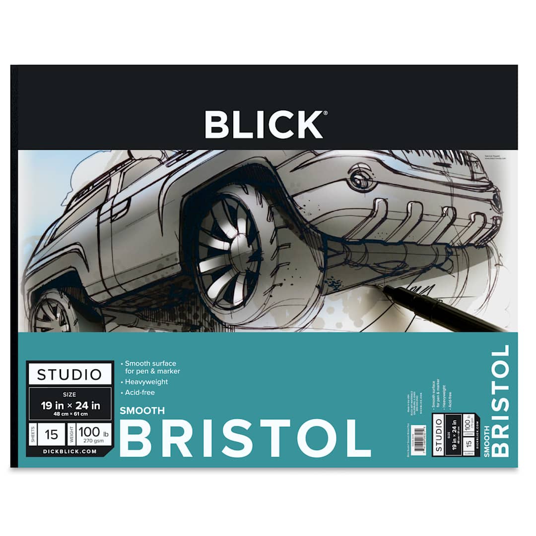 Open in modal - Blick Bristol Pad - 19" x 24", Smooth, 15 Sheets, front cover