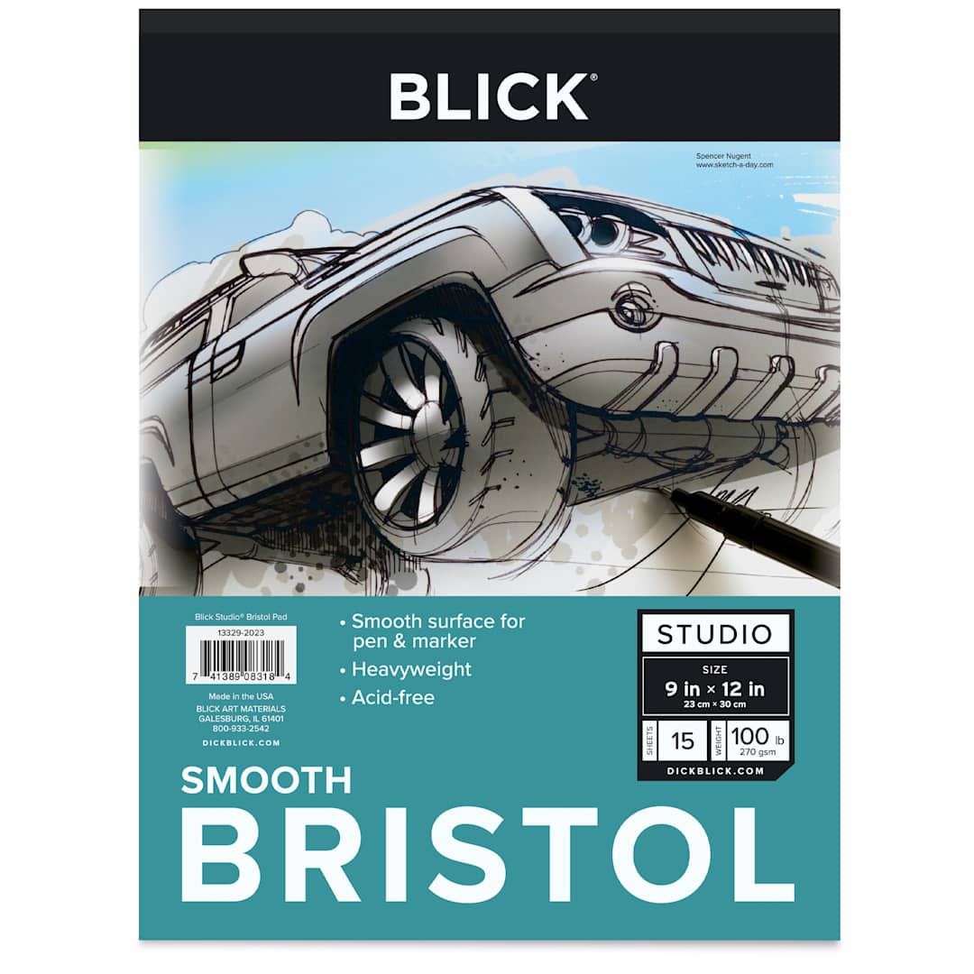 Open in modal - Blick Bristol Pad - 9" x 12", Smooth, 15 Sheets, front cover