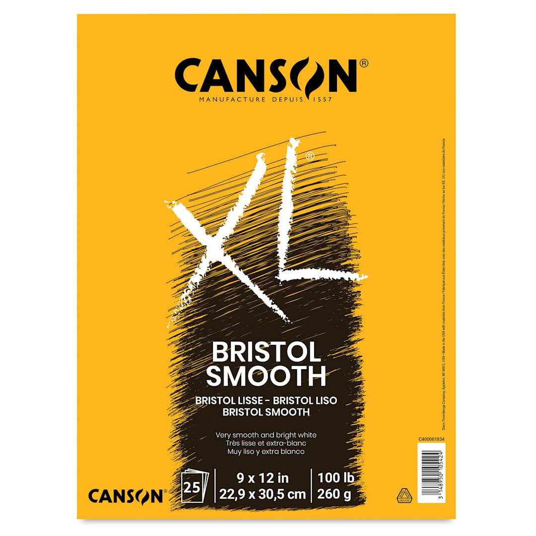 Open in modal - Canson XL Bristol - Pad, 9" x 12", Smooth, 25 Sheets, Tapebound