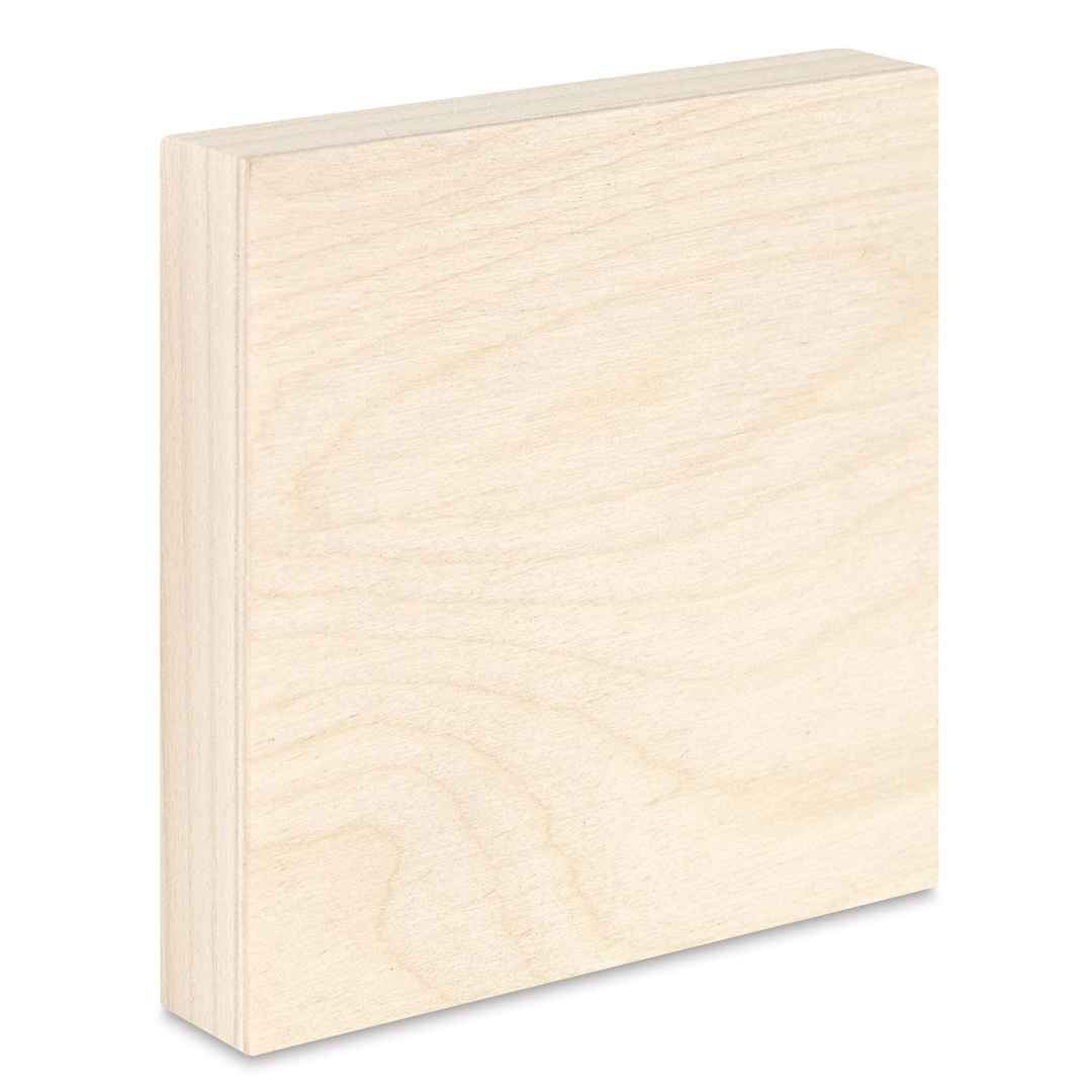 Open in modal - American Easel Wood Painting Panel - 4" x 4" x 3/4", Economy Panel