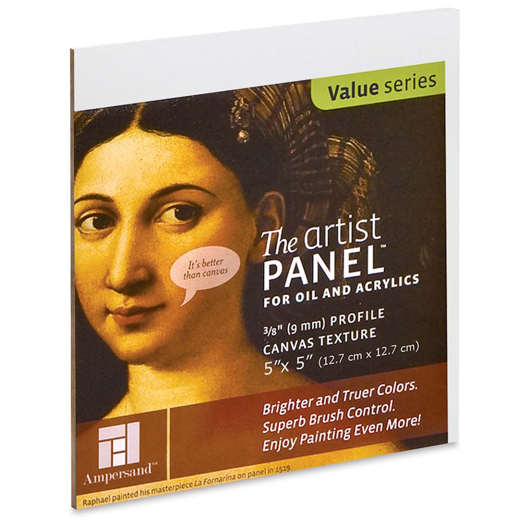 Open in modal - Ampersand Value Series Artist Panel - Textured, 5" x 5", 3/8" Profile