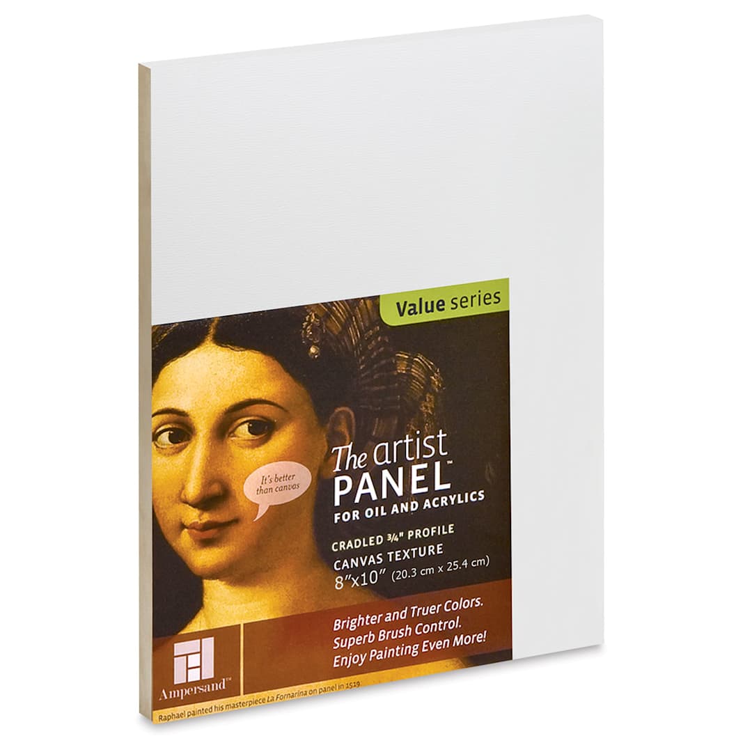 Open in modal - Ampersand Value Series Artist Panel - Textured, 8" x 10", 3/4" Cradle