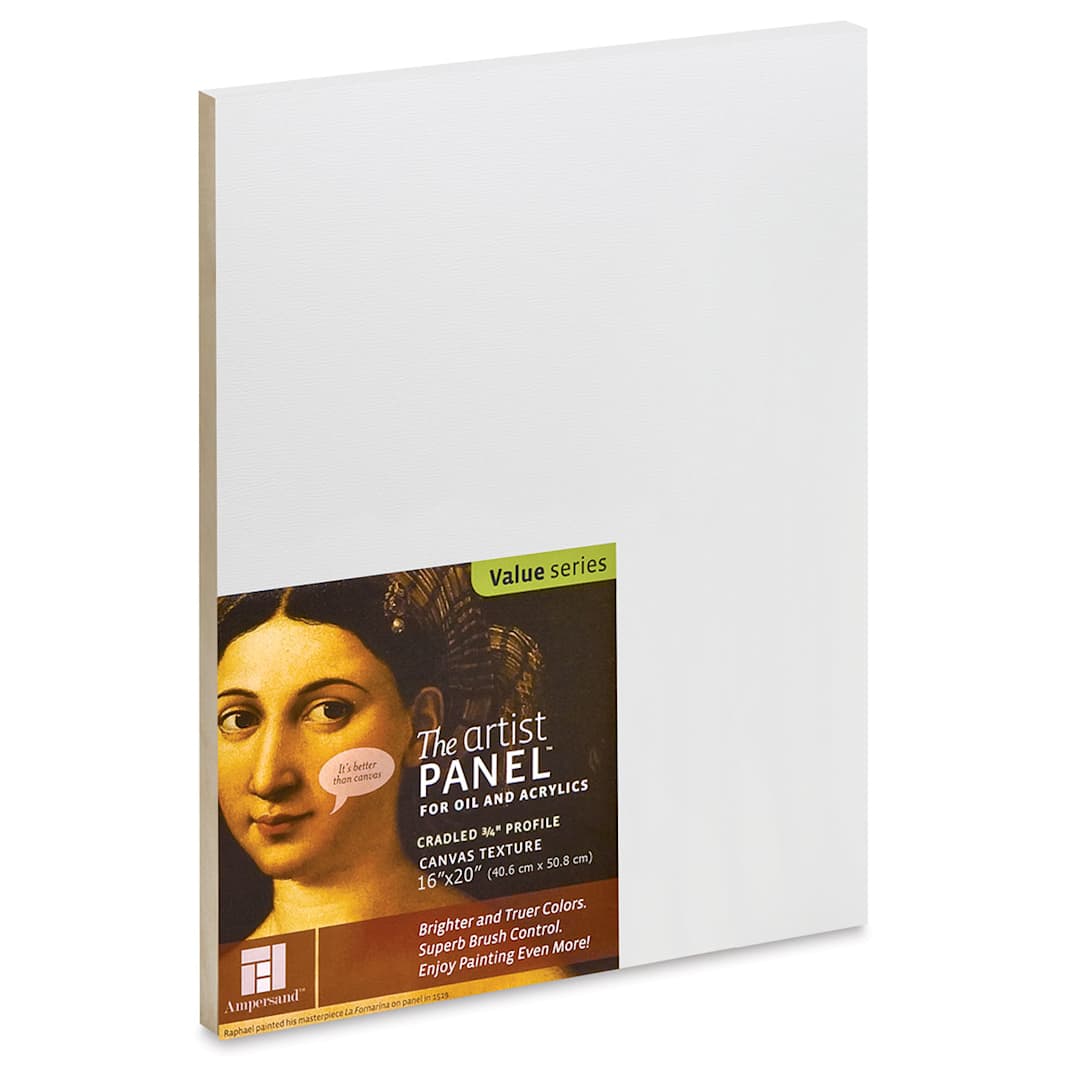 Open in modal - Ampersand Value Series Artist Panel - Textured, 9" x 12", 3/4" Cradle