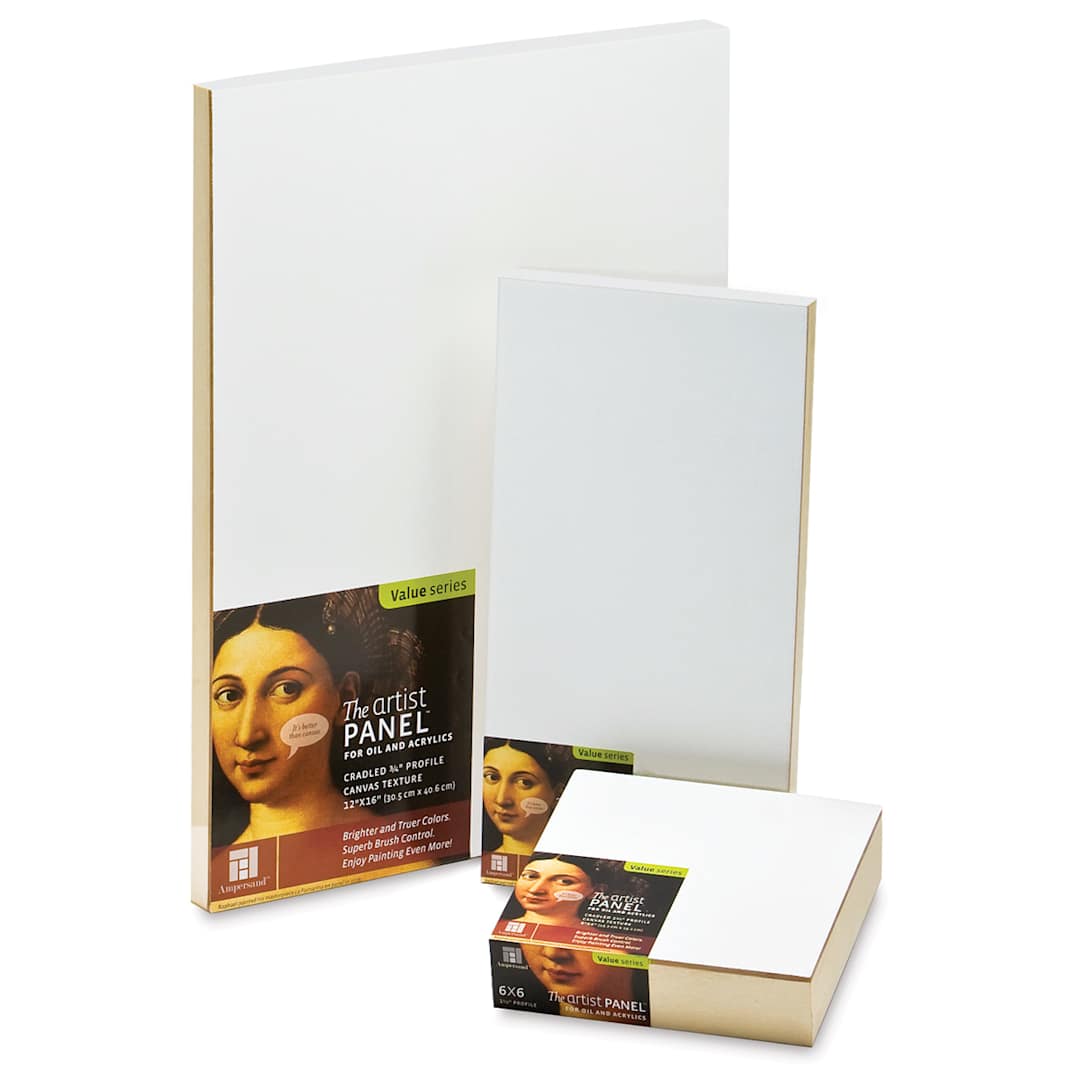 Open in modal - Ampersand Value Series Artist Panels - 3 sizes of Canvas Texture Panels