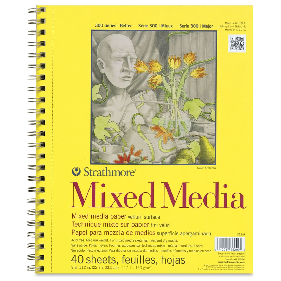 Open in modal - Strathmore 300 Series Mixed Media Pads - Mixed Media Pads, 40 Sheets 9"x14"