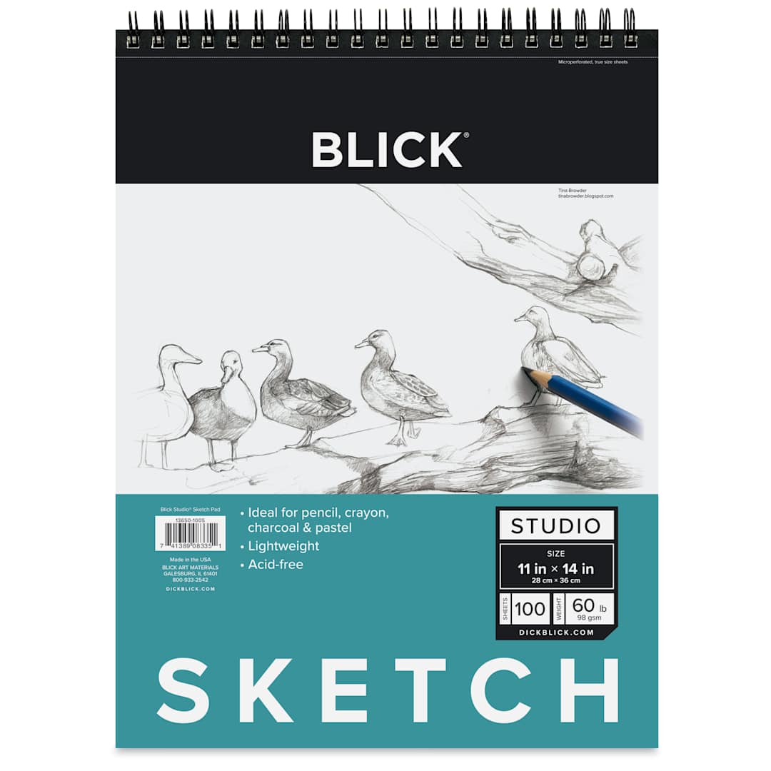 Open in modal - Blick Studio Sketch Pad - 11" x 14", 100 Sheets, front of pad