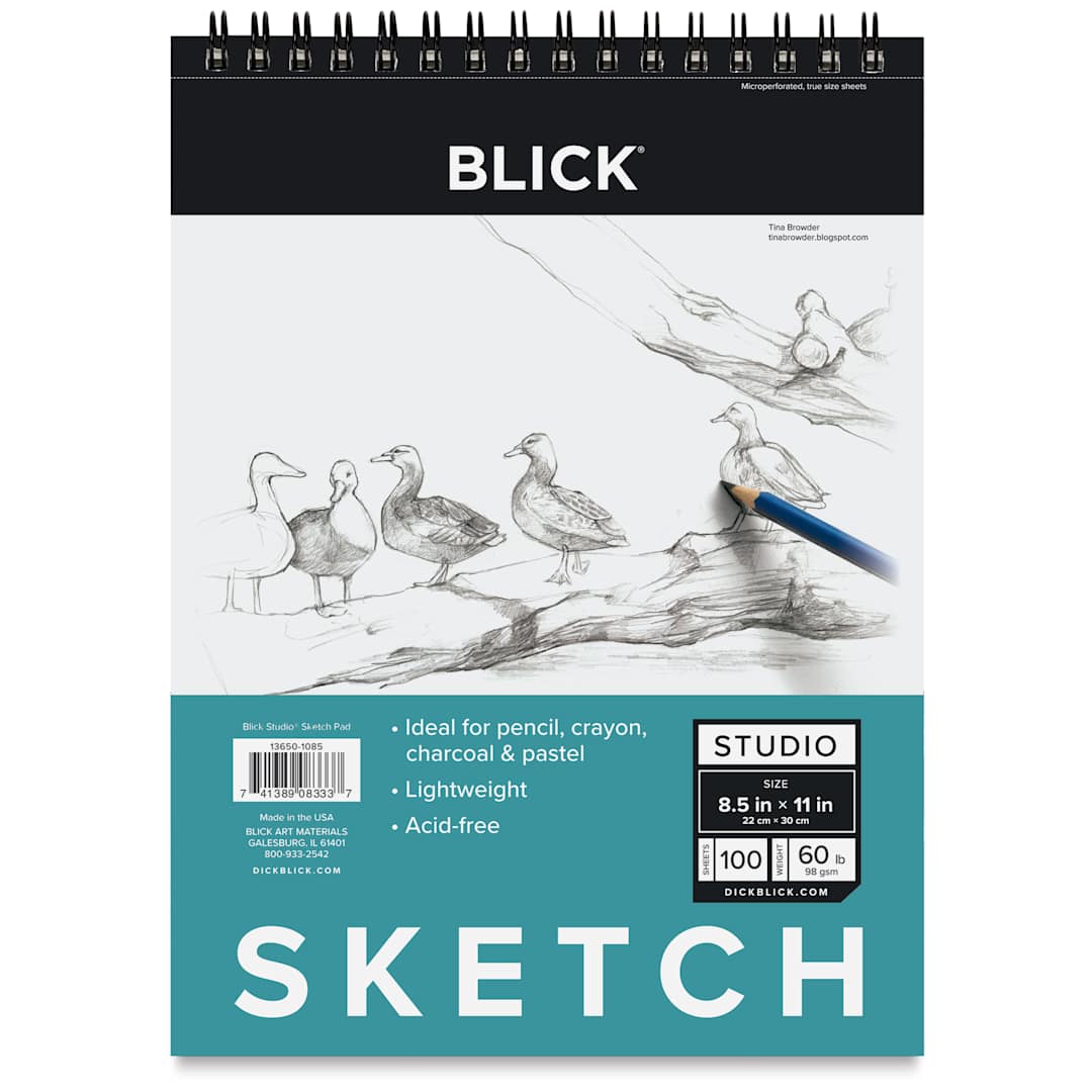 Open in modal - Blick Studio Sketch Pad - 8-1/2" x 11", 100 Sheets, front of pad