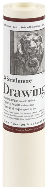 Open in modal - Strathmore 400 Series Smooth Surface Drawing Roll - Shown upright with label
