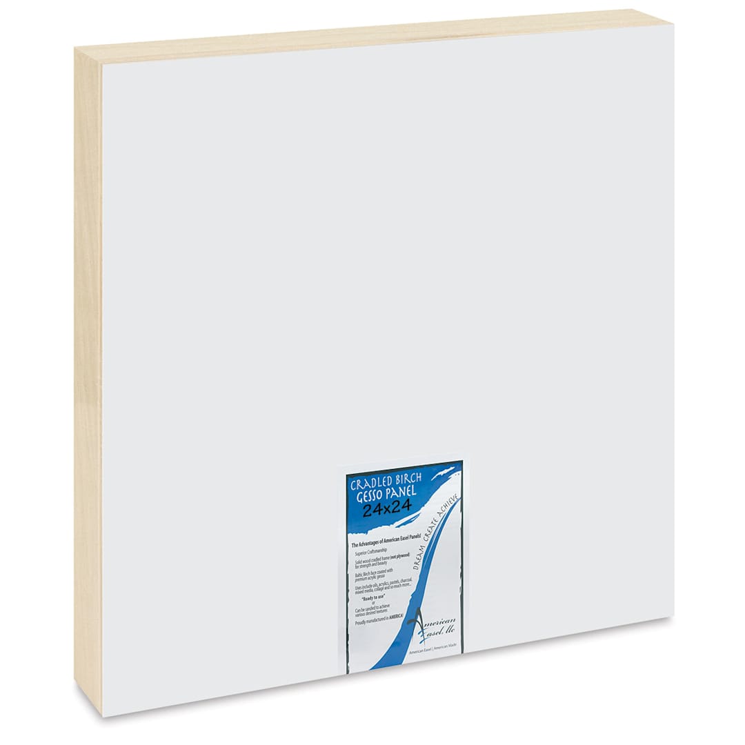 Open in modal - American Easel Gessoed Wood Painting Panel - 24" x 24", 1-5/8" Deep Cradle