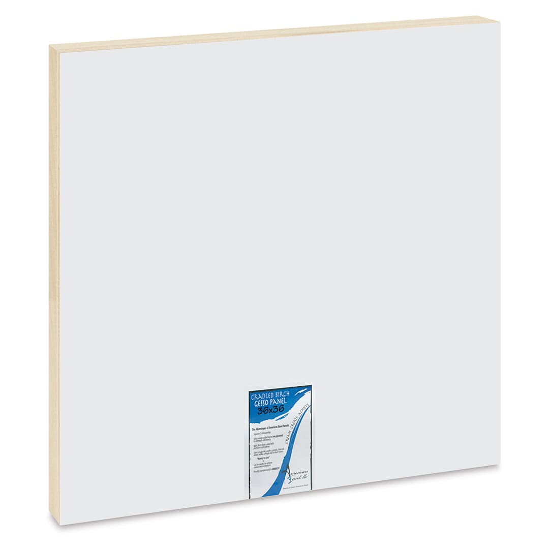 Open in modal - American Easel Gessoed Wood Painting Panel - 36" x 36", 1-5/8 Deep Cradle