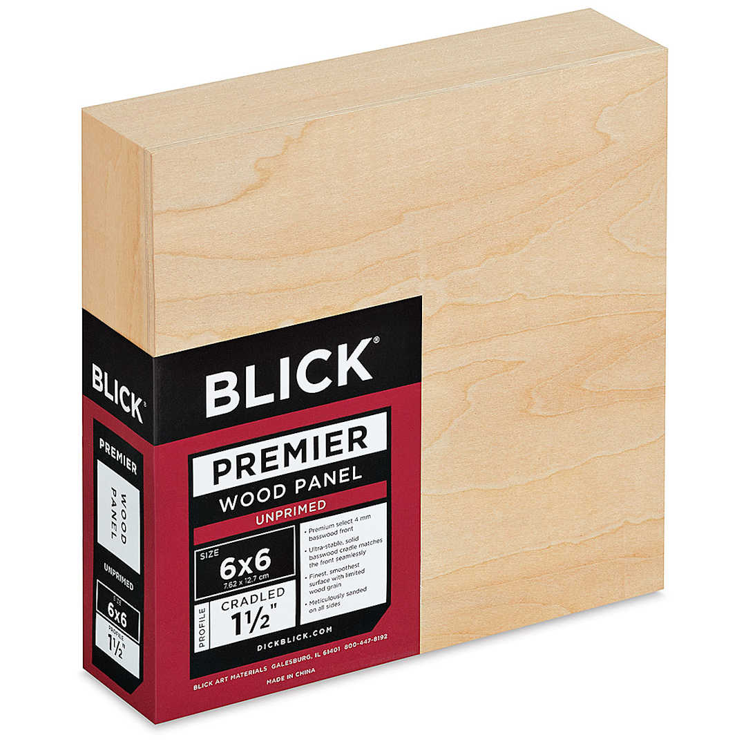 Open in modal - Blick Premier Wood Panel - 6'' x 6'', 1-1/2'' Gallery Profile, Cradled (side-view)