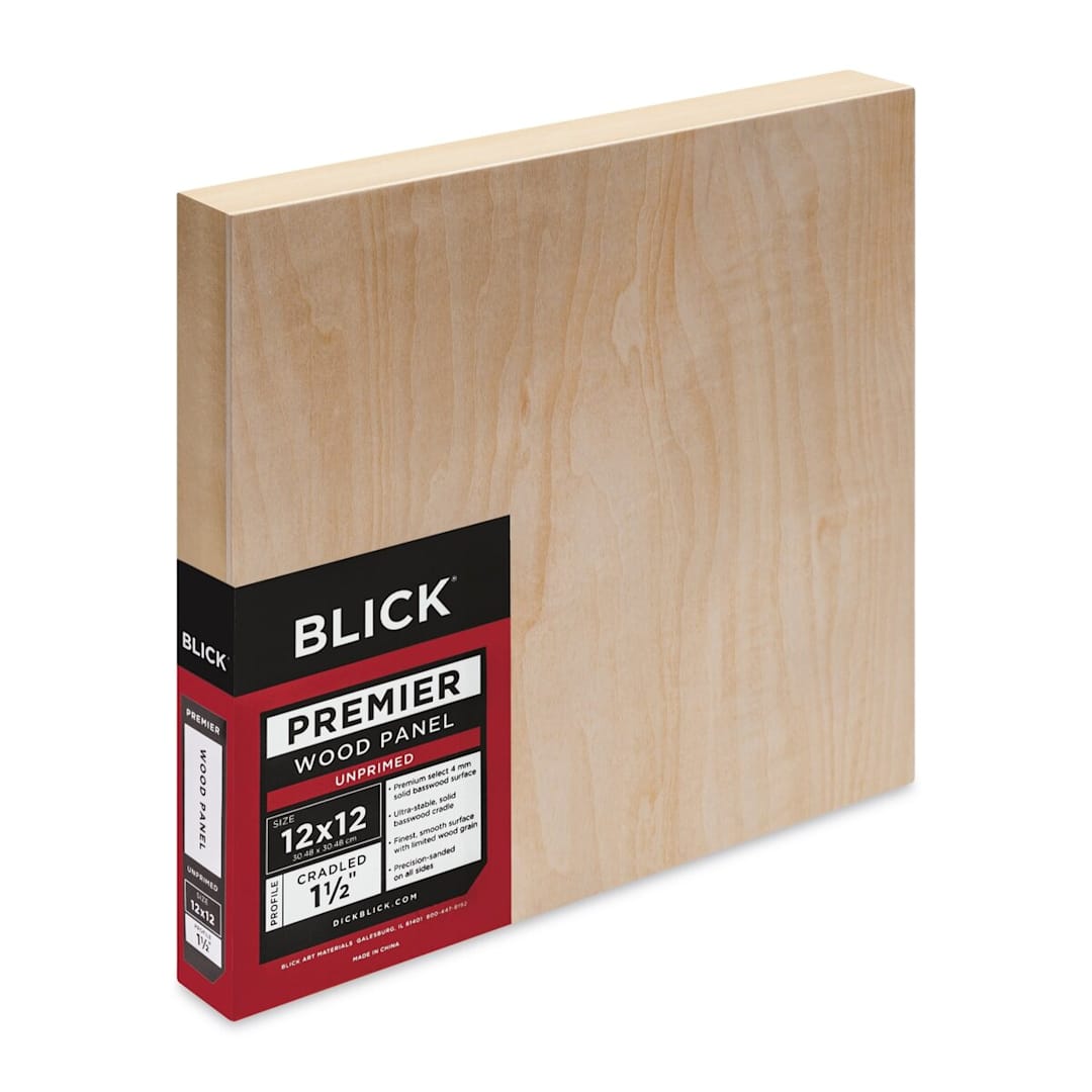 Open in modal - Blick Premier Wood Panel - 12'' x 12'', 1-1/2'' Gallery Profile, Cradled (side view)