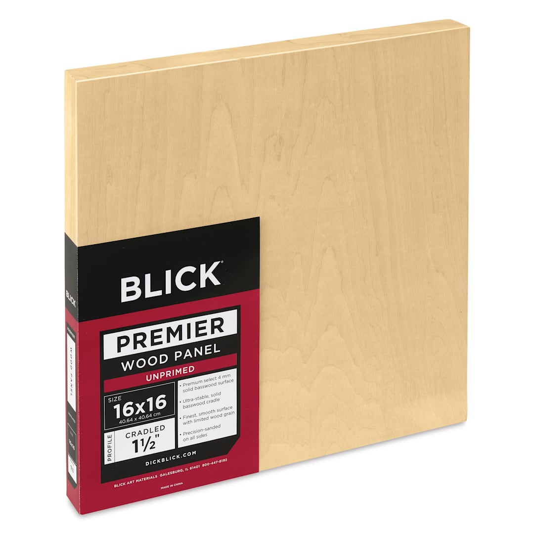 Open in modal - Blick Premier Wood Panel - 16" x 16", 1-1/2" Gallery Profile, Cradled