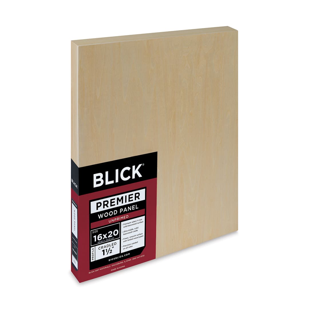 Open in modal - Blick Premier Wood Panel - 16'' x 20'', 1-1/2'' Gallery Profile, Cradled (side view)