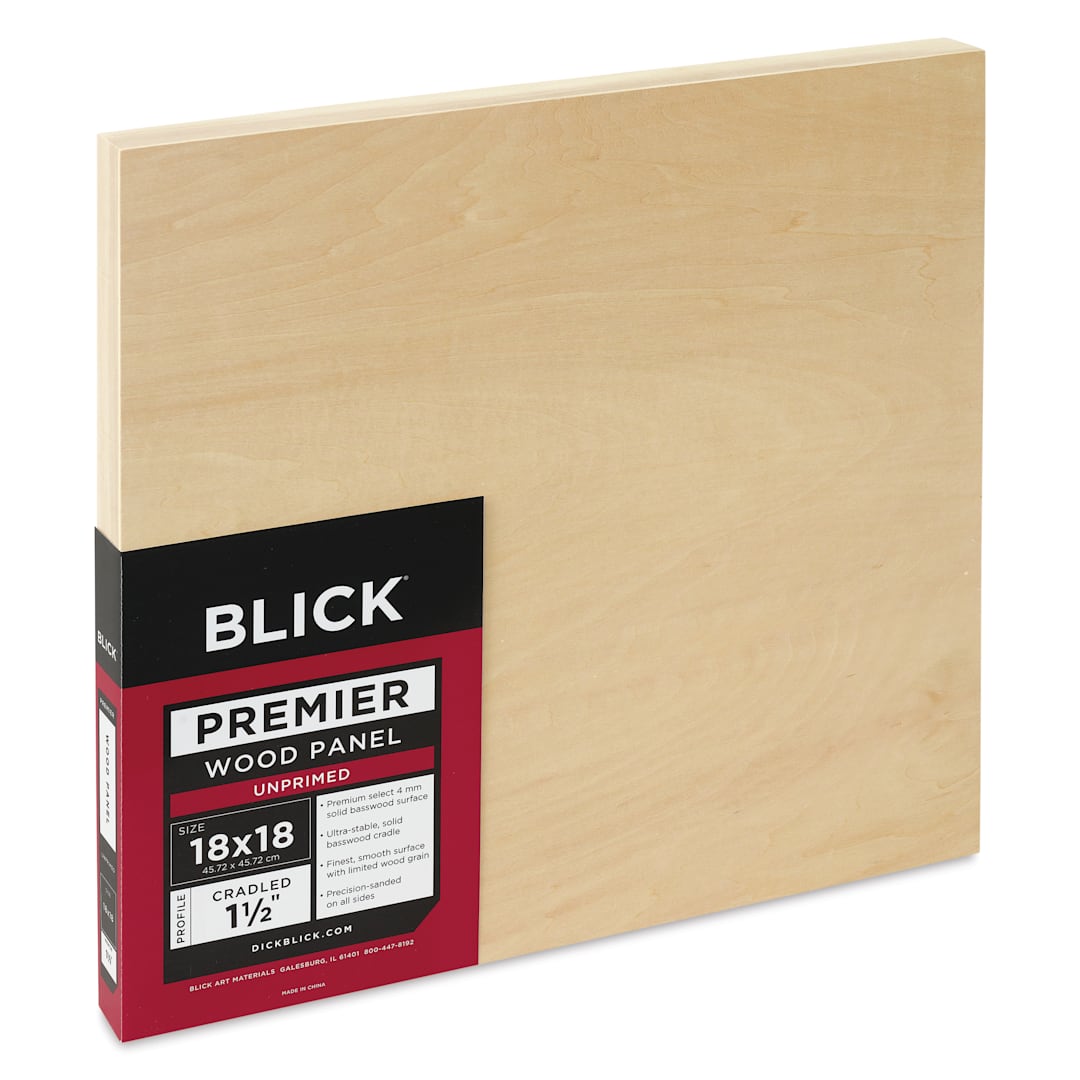 Open in modal - Blick Premier Wood Panel - 18" x 18", 1-1/2" Gallery Profile, Cradled