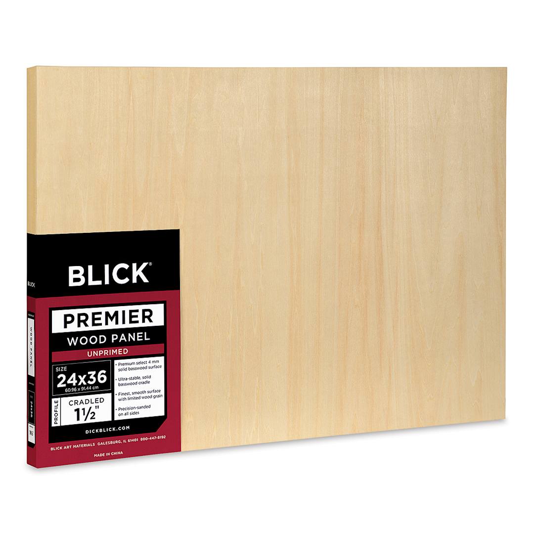 Open in modal - Blick Premier Wood Panel - 24'' x 36'', 1-1/2'' Gallery Profile, Cradled (side view)