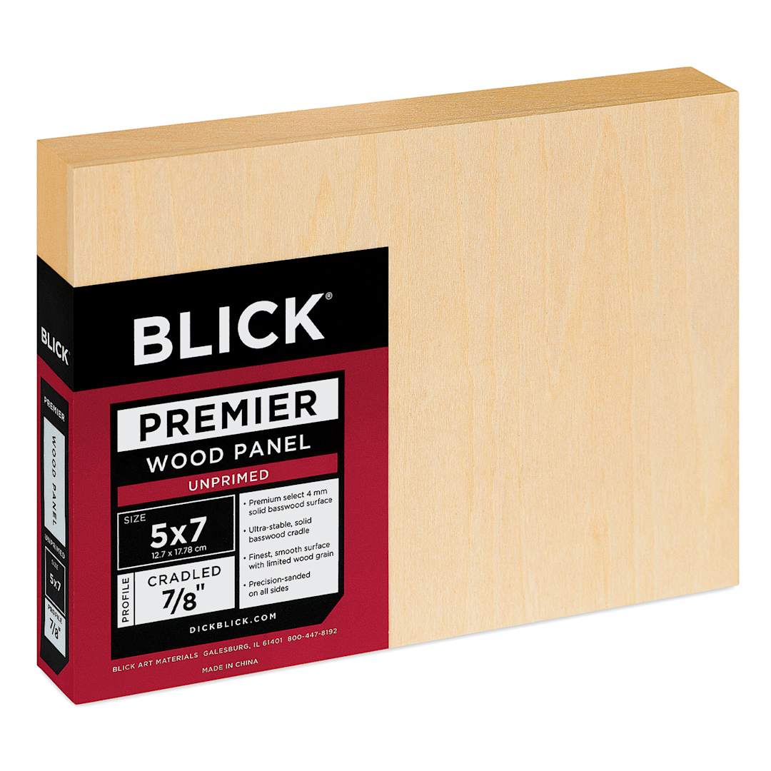 Open in modal - Blick Premier Wood Panel - 5" x 7", 7/8" Traditional Profile, Cradled