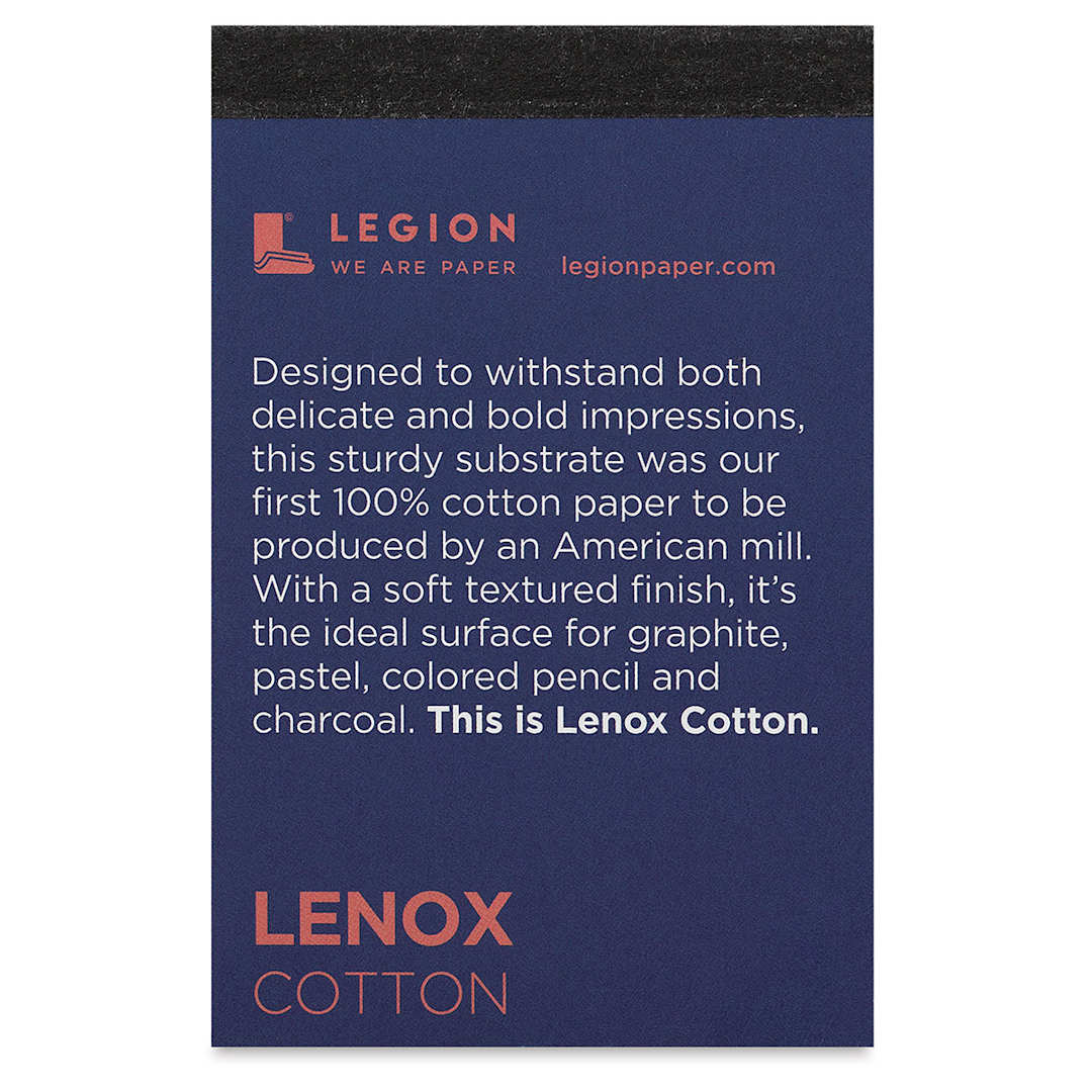 Open in modal - Legion Lenox Cotton Mini Drawing Pad - 2-1/2" x  3-3/4", 15 Sheets