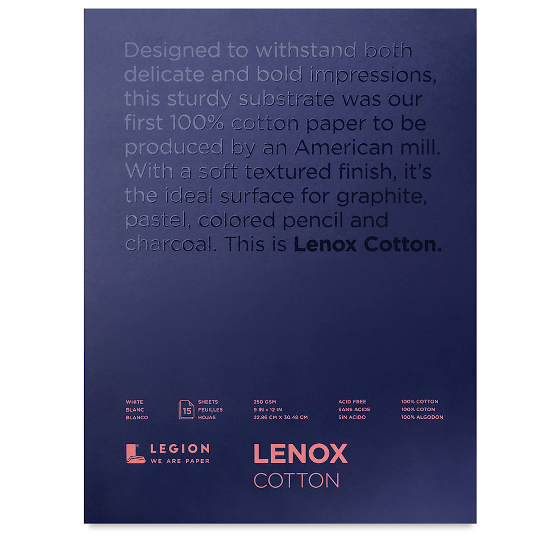Open in modal - Legion Lenox 100 Cotton Drawing Pads - Top cover of Drawing pad