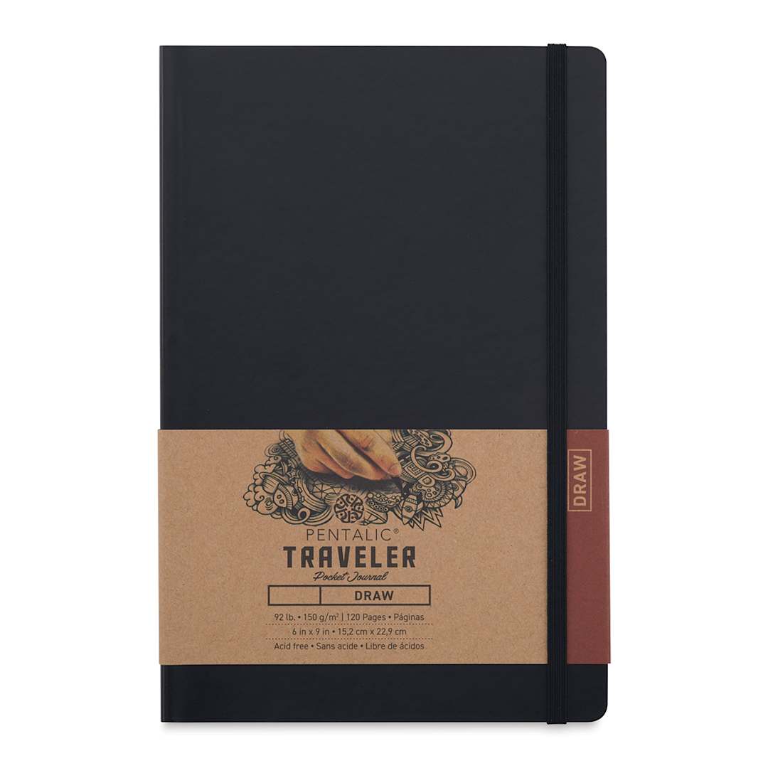 Open in modal - Pentalic Traveler Draw Pocket Journal - 9" x 6", 120 pages