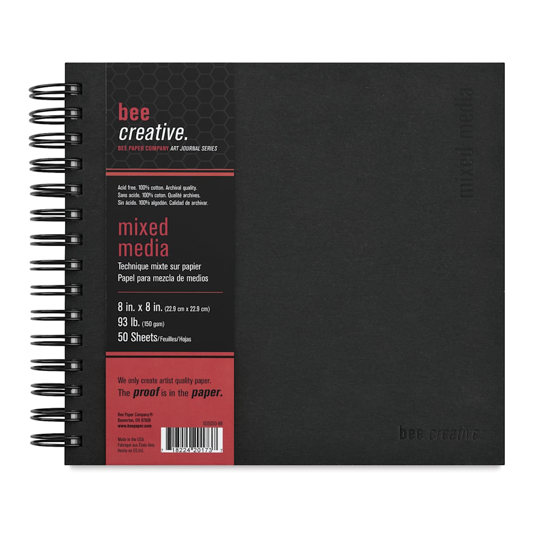 Open in modal - Bee Creative Mixed Media Book - 8" x 8", 50 Sheets, 93 lb