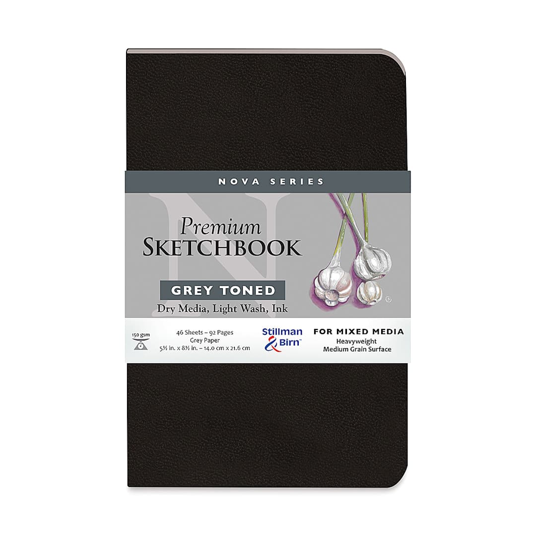 Open in modal - Stillman & Birn Nova Series Toned Softcover Sketchbook - Grey, 5-1/2" x 8-1/2", front cover