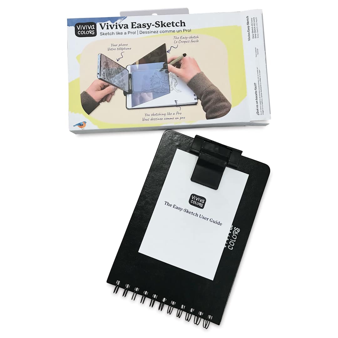 Open in modal - Viviva Easy Sketchbook Set, front of the packaging and sketchbook laid out